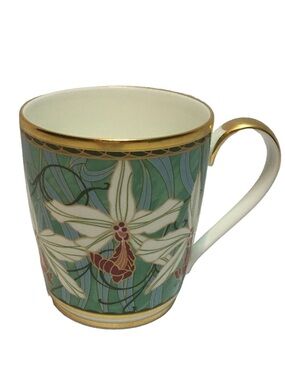 Noritake Mug Vintage Bone China Floral Pattern Gold Trim  Rare